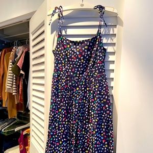 J.Crew cotton midi dress with dot print